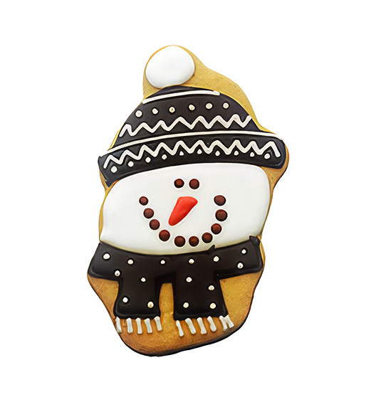 Cookie Schneemann schwarzer Schal
